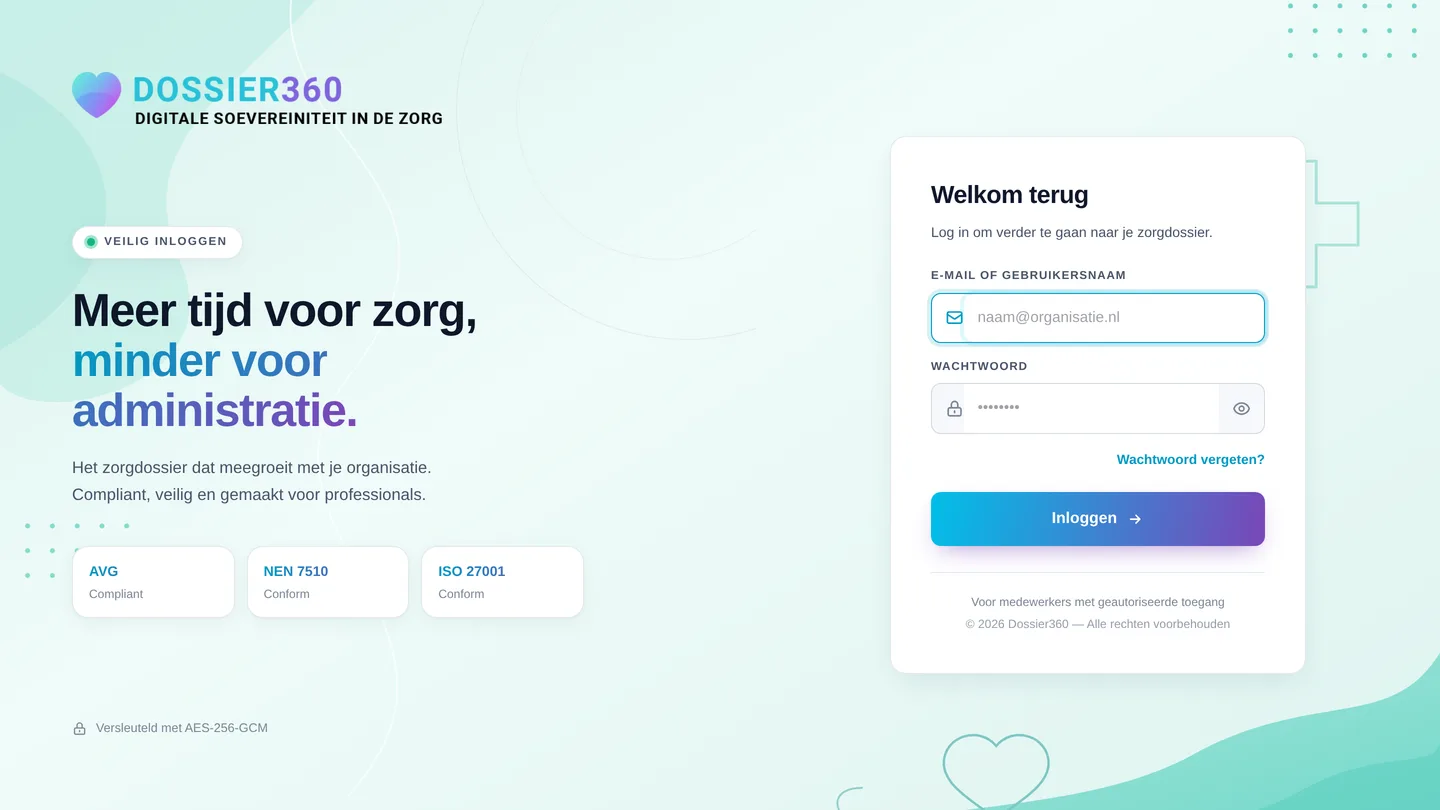 De inlogpagina met e-mail, wachtwoord en de link "Wachtwoord vergeten?"