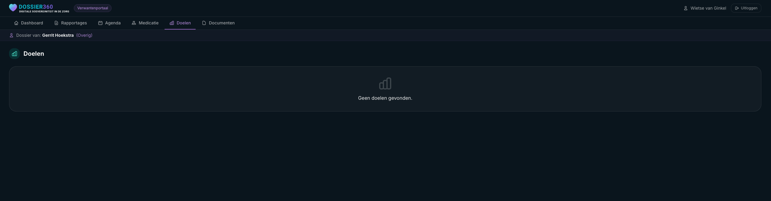 Doelen in het familieportaal van Dossier360