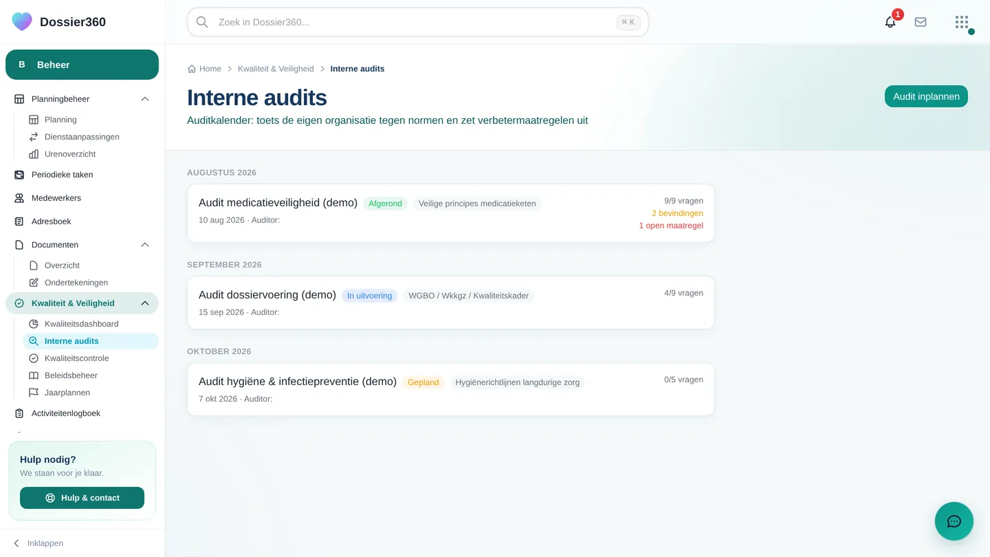 Interne audits met verbetermaatregelen