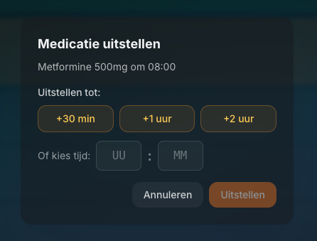 Medicatie uitstellen met tijdkeuze in Dossier360