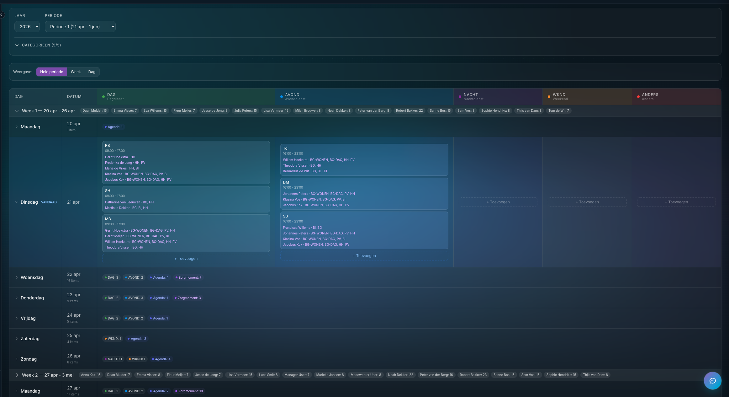 Planning screenshot
