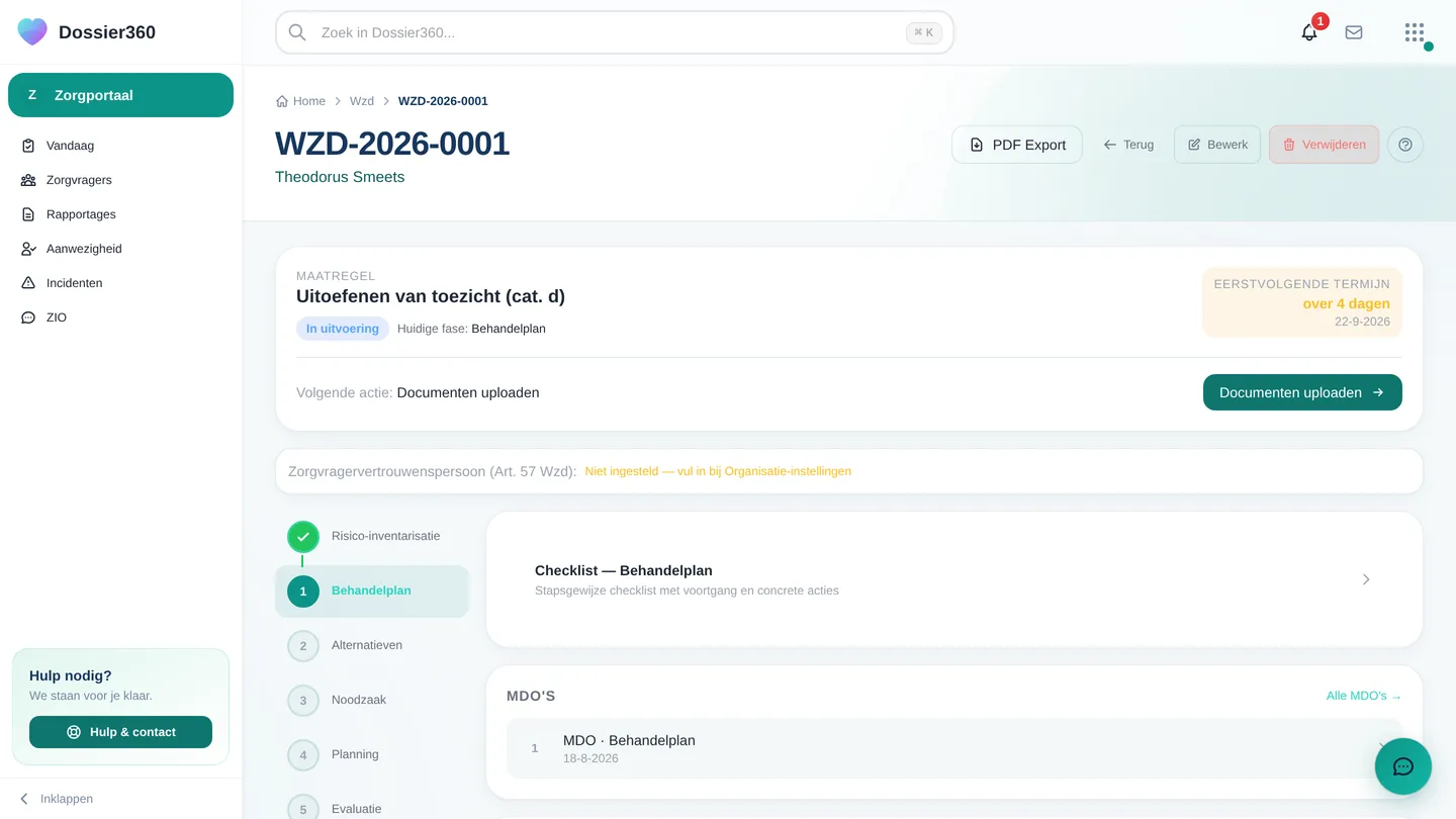 Wzd in het zorgdossier